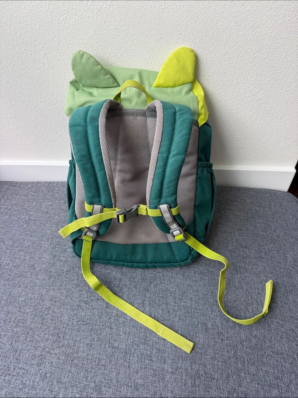 Kikki Kids Green & Yellow Kids Backpack - Playful Animal Design